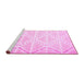 Sideview of Machine Washable Abstract Pink Contemporary Rug, wshcon632pnk