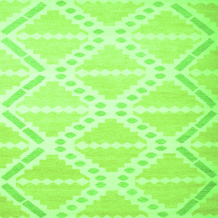 Round Machine Washable Abstract Green Contemporary Area Rugs, wshcon632grn