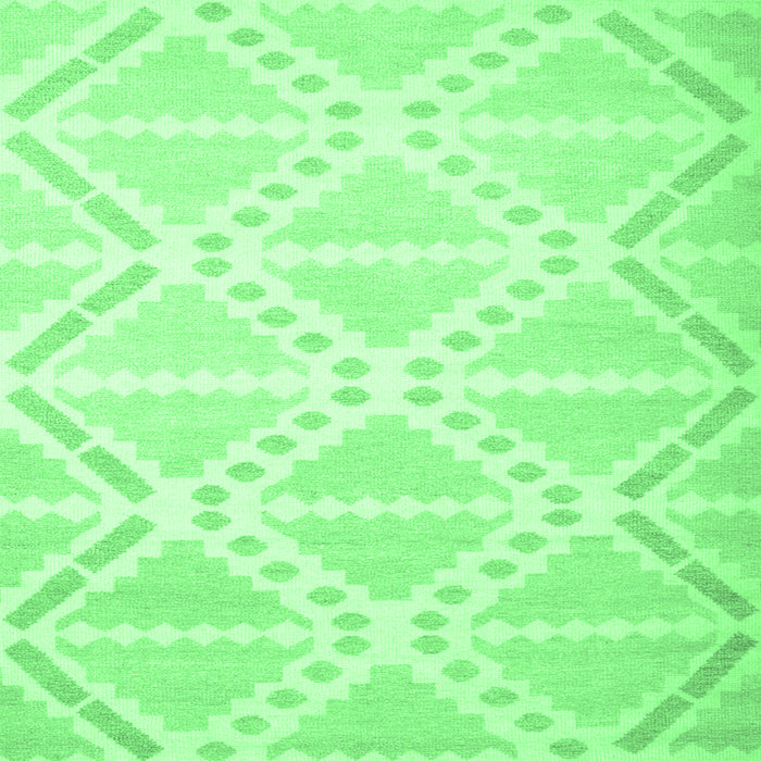 Square Abstract Emerald Green Contemporary Rug, con632emgrn