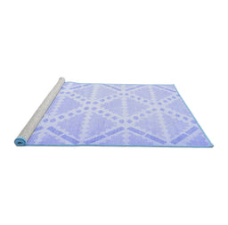 Sideview of Machine Washable Abstract Blue Contemporary Rug, wshcon632blu