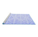 Sideview of Machine Washable Abstract Blue Contemporary Rug, wshcon632blu