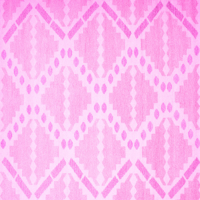 Square Machine Washable Abstract Pink Contemporary Rug, wshcon632pnk