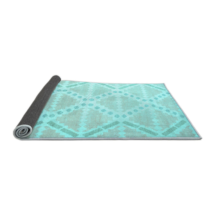 Sideview of Abstract Light Blue Contemporary Rug, con632lblu