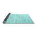 Sideview of Abstract Light Blue Contemporary Rug, con632lblu