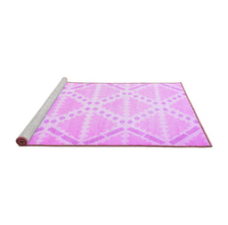Sideview of Machine Washable Abstract Purple Contemporary Area Rugs, wshcon632pur