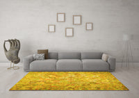 Machine Washable Southwestern Yellow Country Rug, wshcon633yw