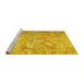 Sideview of Machine Washable Southwestern Yellow Country Rug, wshcon633yw