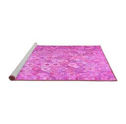 Sideview of Machine Washable Southwestern Pink Country Rug, wshcon633pnk
