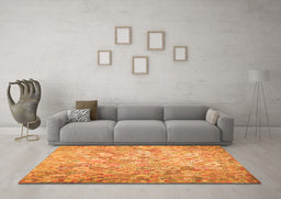 Machine Washable Southwestern Orange Country Area Rugs in a Living Room, wshcon633org