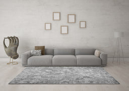 Machine Washable Southwestern Gray Country Rug in a Living Room,, wshcon633gry