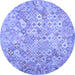 Round Southwestern Blue Country Rug, con633blu