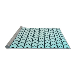 Sideview of Machine Washable Solid Light Blue Modern Rug, wshcon634lblu