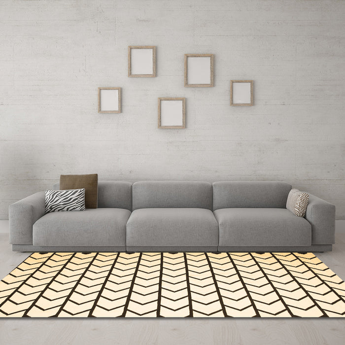Machine Washable Solid Brown Modern Rug in a Living Room,, wshcon634brn