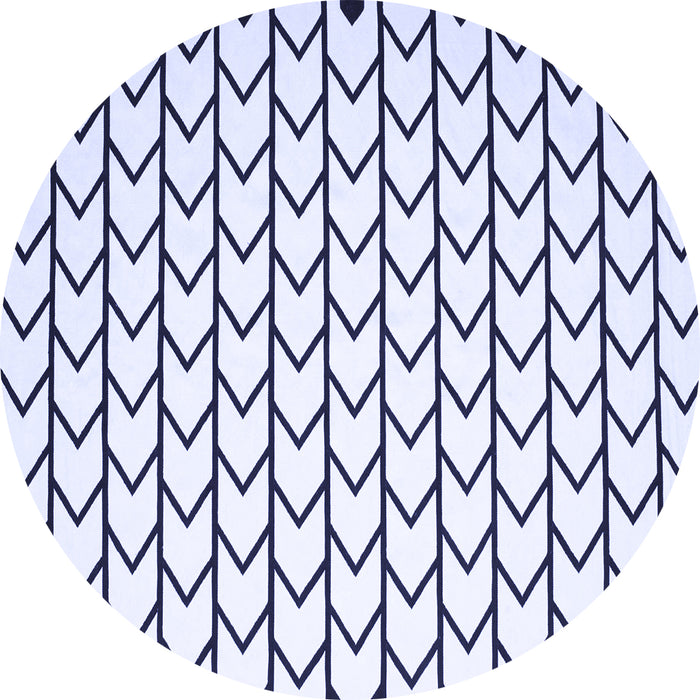 Round Solid Blue Modern Rug, con634blu