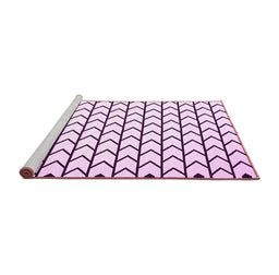 Sideview of Machine Washable Solid Pink Modern Rug, wshcon634pnk