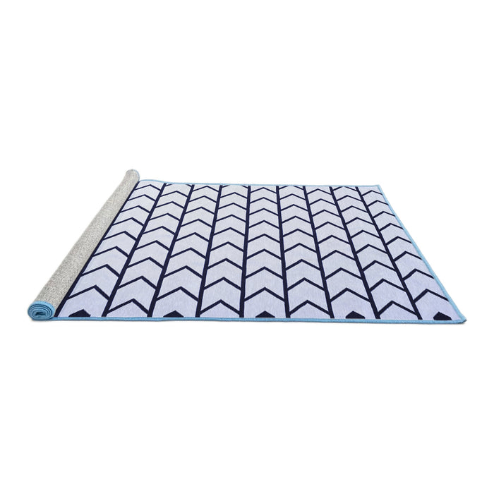 Sideview of Machine Washable Solid Blue Modern Rug, wshcon634blu