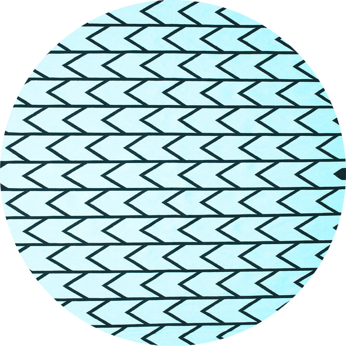 Round Machine Washable Solid Light Blue Modern Rug, wshcon634lblu