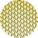 Round Solid Yellow Modern Rug, con634yw