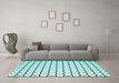 Machine Washable Solid Turquoise Modern Area Rugs in a Living Room,, wshcon634turq