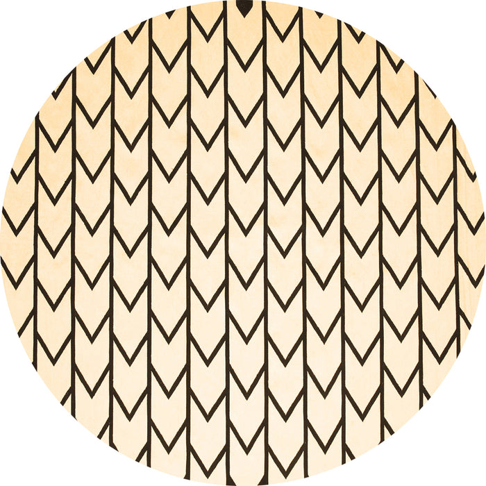 Round Machine Washable Solid Brown Modern Rug, wshcon634brn