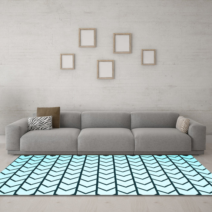 Machine Washable Solid Light Blue Modern Rug in a Living Room, wshcon634lblu