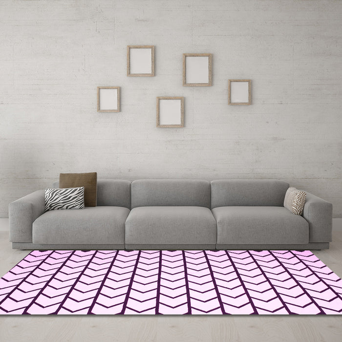 Machine Washable Solid Pink Modern Rug in a Living Room, wshcon634pnk
