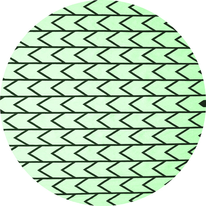 Round Machine Washable Solid Emerald Green Modern Area Rugs, wshcon634emgrn