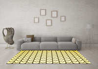 Machine Washable Solid Yellow Modern Rug, wshcon634yw