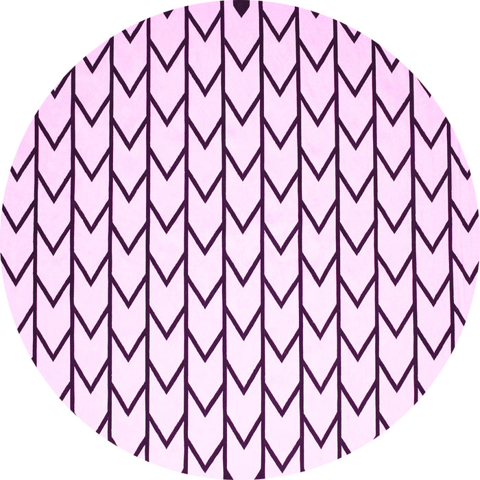 Round Solid Pink Modern Rug, con634pnk