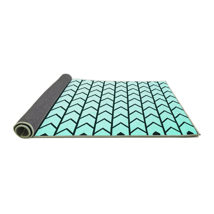 Sideview of Solid Turquoise Modern Rug, con634turq