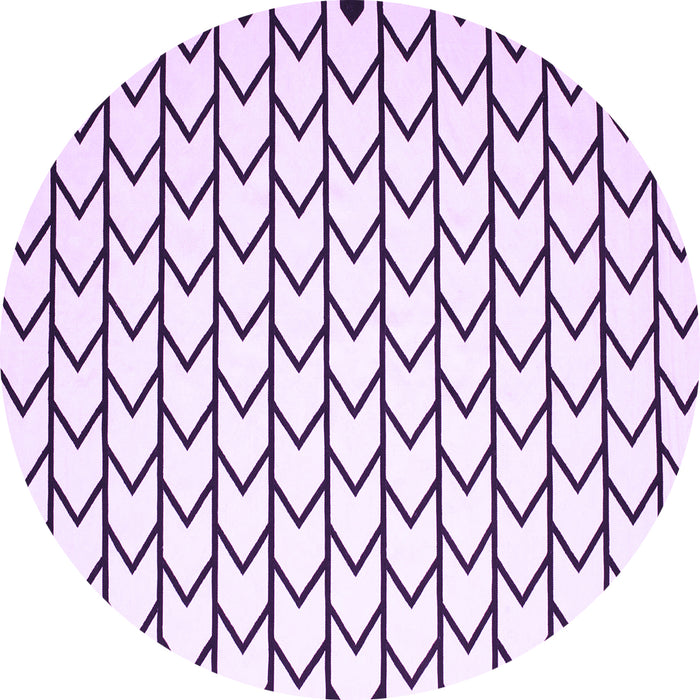 Round Solid Purple Modern Rug, con634pur