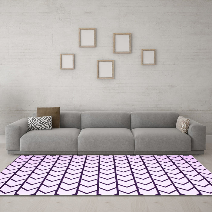 Machine Washable Solid Purple Modern Area Rugs in a Living Room, wshcon634pur