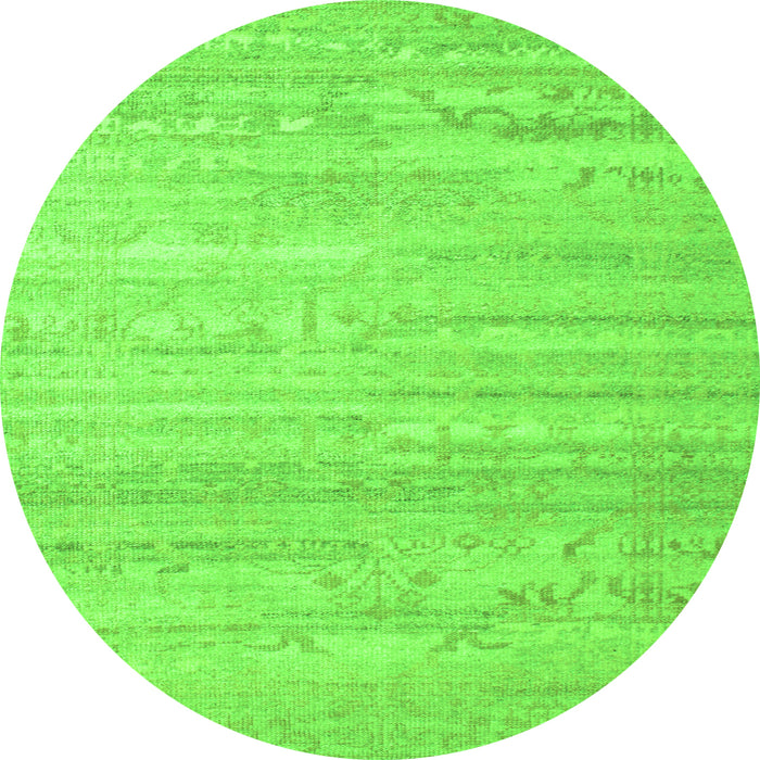 Square Abstract Green Contemporary Rug, con635grn