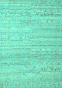 Abstract Turquoise Contemporary Rug, con635turq