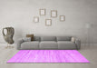 Machine Washable Abstract Purple Contemporary Area Rugs in a Living Room, wshcon635pur