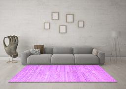 Machine Washable Abstract Purple Contemporary Area Rugs in a Living Room, wshcon635pur