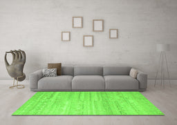 Machine Washable Abstract Green Contemporary Area Rugs in a Living Room,, wshcon635grn