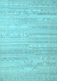 Abstract Light Blue Contemporary Rug, con635lblu