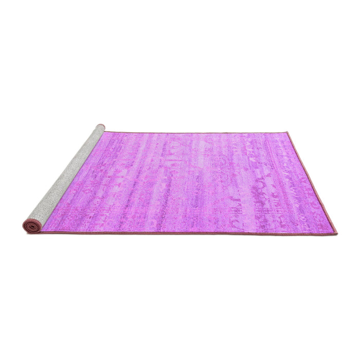 Sideview of Machine Washable Abstract Purple Contemporary Area Rugs, wshcon635pur