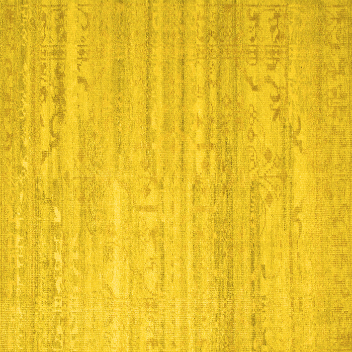 Square Machine Washable Abstract Yellow Contemporary Rug, wshcon635yw