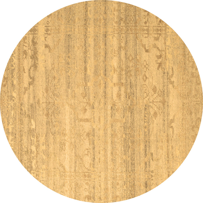 Round Abstract Brown Contemporary Rug, con635brn