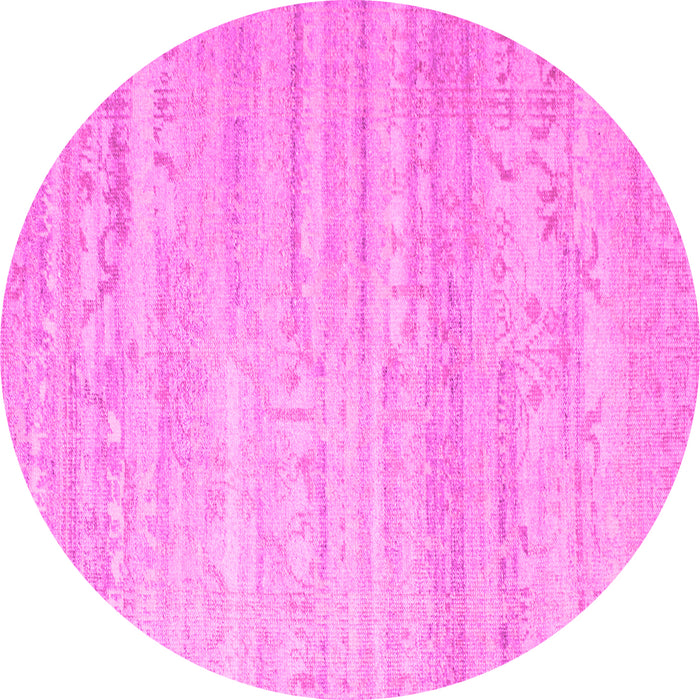 Round Abstract Pink Contemporary Rug, con635pnk