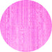 Round Abstract Pink Contemporary Rug, con635pnk