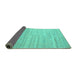 Sideview of Abstract Turquoise Contemporary Rug, con635turq