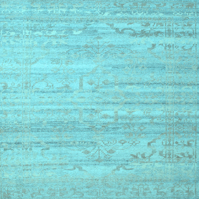 Square Abstract Light Blue Contemporary Rug, con635lblu