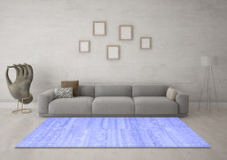 Machine Washable Abstract Blue Contemporary Rug in a Living Room, wshcon635blu