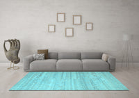 Machine Washable Abstract Light Blue Contemporary Rug, wshcon635lblu