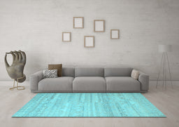 Machine Washable Abstract Light Blue Contemporary Rug in a Living Room, wshcon635lblu