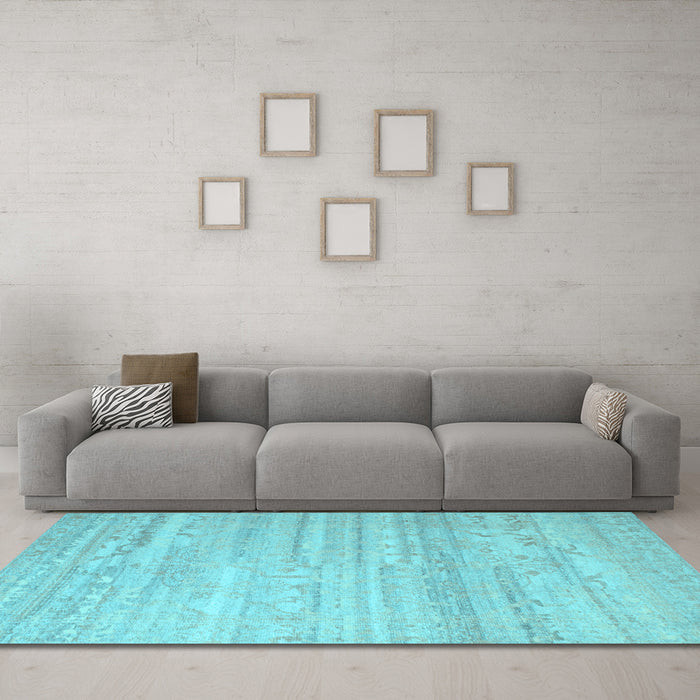 Machine Washable Abstract Light Blue Contemporary Rug in a Living Room, wshcon635lblu