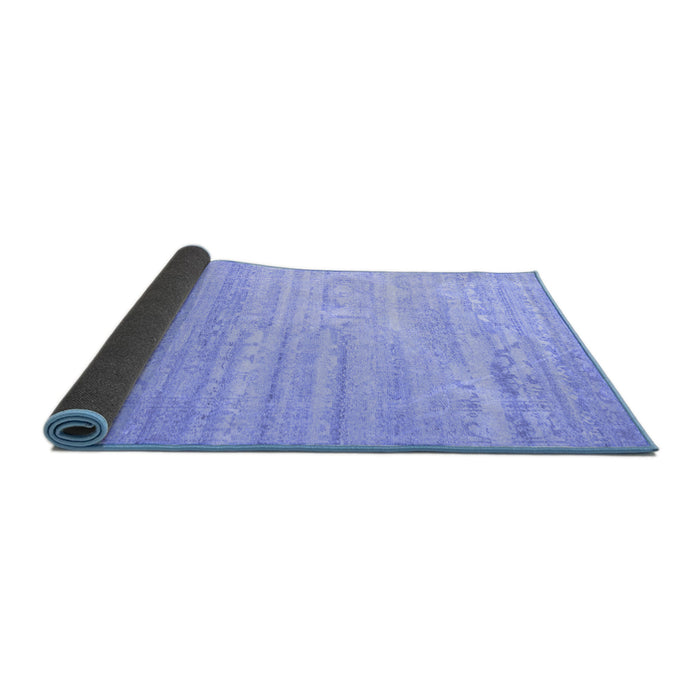 Sideview of Abstract Blue Contemporary Rug, con635blu